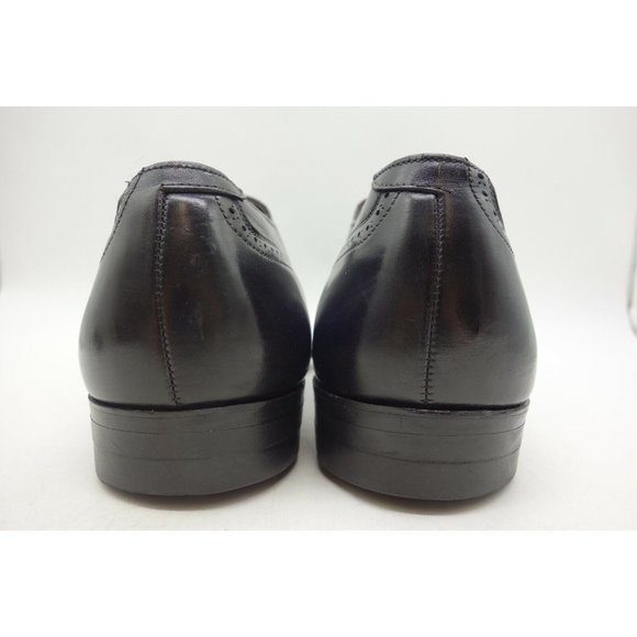 Vintage Black Leather Classic Wingtip Lace Up Oxfords Shoes Men\'s 12 D